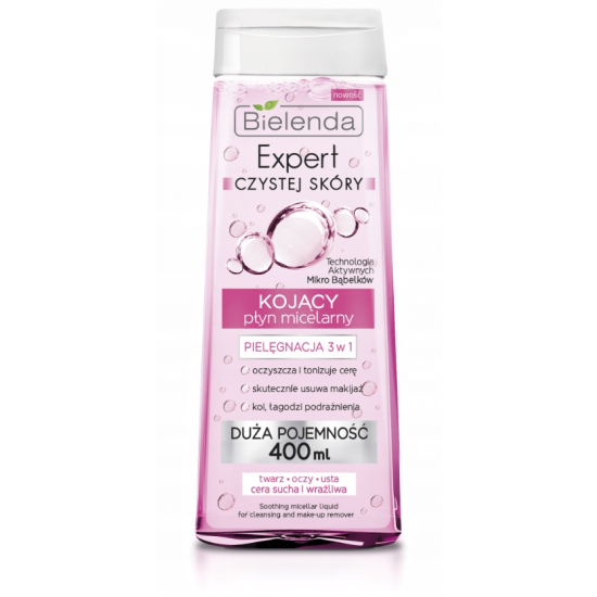 BIELENDA EXPERT CZYSTEJ SKÓRY KOJĄCY PŁYN MICELARNY 3W1 400ML