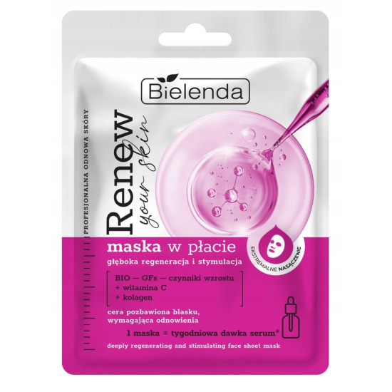 BIELENDA RENEW YOUR SKIN MASKA W PŁACIE PROFESJONALNA ODNOWA SKÓRY GŁĘBOKA REGENERACJA I STYMULACJA 1 SZT