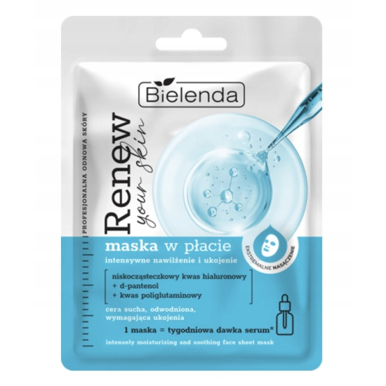 BIELENDA RENEW SKIN MASKA W PŁACIE INTENSYWNE NAWILŻANIE I UKOJENIE 1SZT