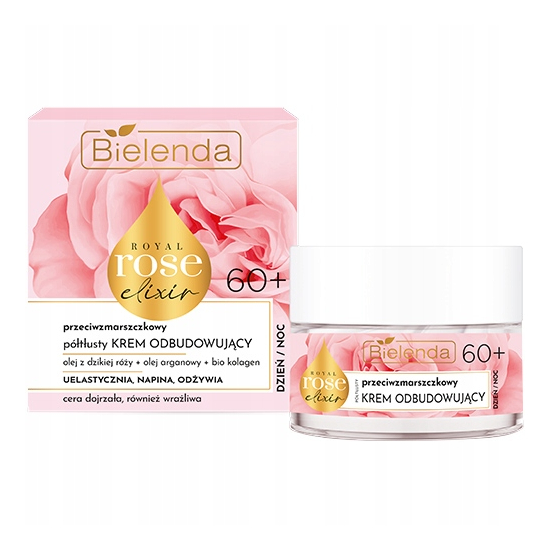 BIELENDA ROYAL ROSE ELIXIR PRZECIWZMARSZCZKOWY PÓŁTŁUSTY KREM ODBUDOWUJĄCY 60+ 50ML
