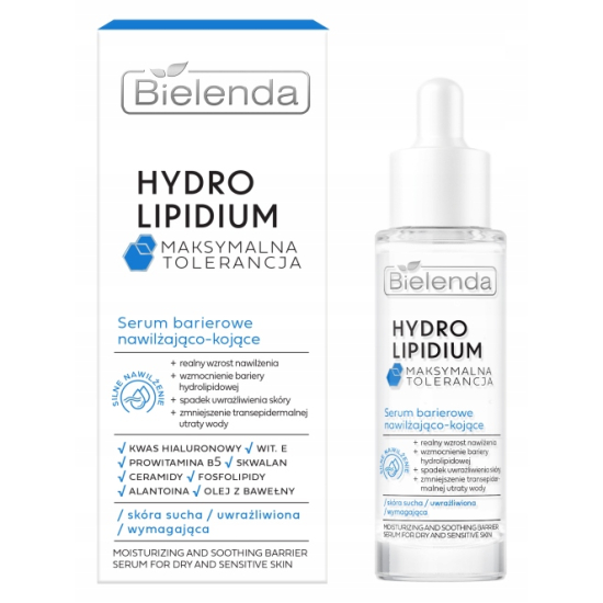 BIELENDA  HYDRO LIPIDIUM WYSOKOLIPIDOWE BARIEROWE SERUM NAWILŻAJĄCO-KOJĄCE 30ML