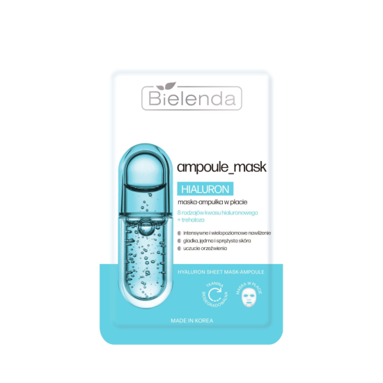 BIELENDA AMPOULE MASK HYALURON NAWILŻAJĄCA MASKA AMPUŁKA W PŁACIE 1 SZT