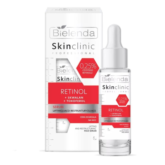 BIELENDA SKIN CLINIC PROFESSIONAL RETINOL SERUM LIFTINGUJĄCO-RESTRUKTURYZUJĄCE NA NOC 30ML wyprzedaż