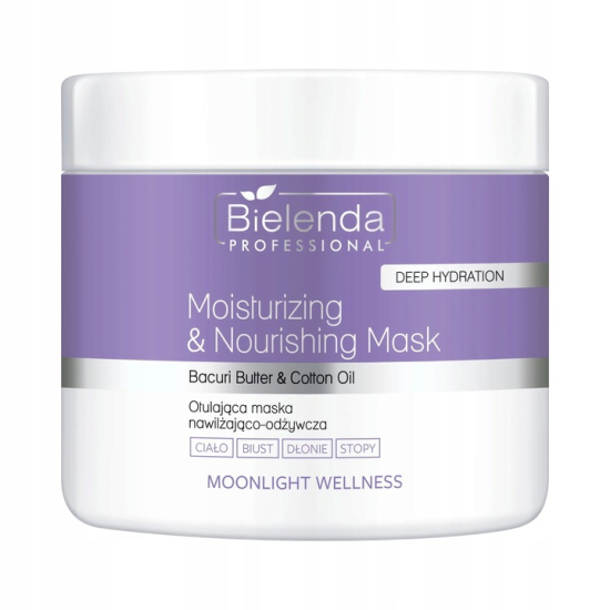 BIELENDA PROFESSIONAL MOONLIGHT WELLNESS OTULAJĄCA KREMOWA MASKA DO CIAŁA NAWILŻAJĄCO-ODŻYWCZA 600G