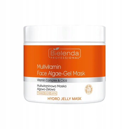 BIELENDA PROFESSIONAL HYDRO JELLY MASK MULTIVITAMINOWA ROZŚWIETLAJĄCA MASKA ALGOWO-ŻELOWA  DO TWARZY Z WITAMINĄ C I CICA  190G