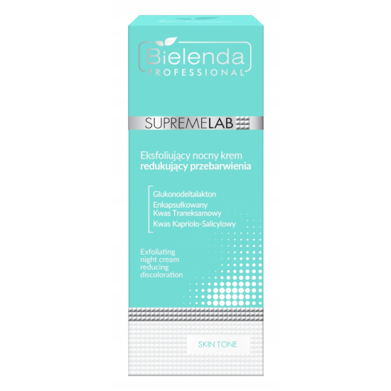 BIELENDA PROFESSIONAL SUPREMELAB SKIN TONE EKSFOLIUJĄCY KREM NOCNY REDUKUJĄCY PRZEBARWIENIA 50ML