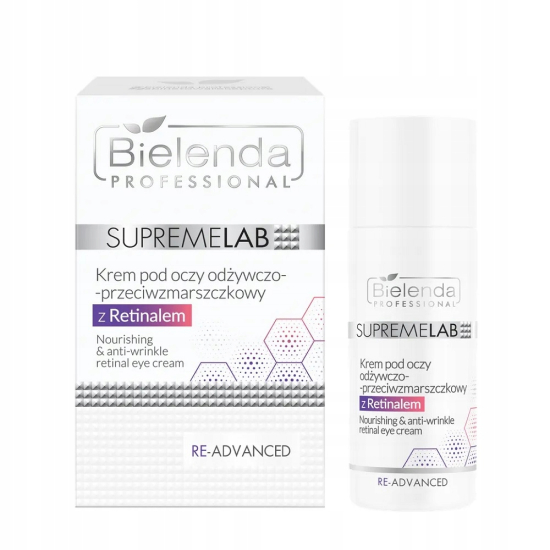 BIELENDA PROFESSIONAL SUPREMELAB RE-ADVANCED KREM POD OCZY ODŻYWCZO-PRZECIWZMARSZCZKOWY Z RETINALEM 15ML produkt bez kartonowego opakowania